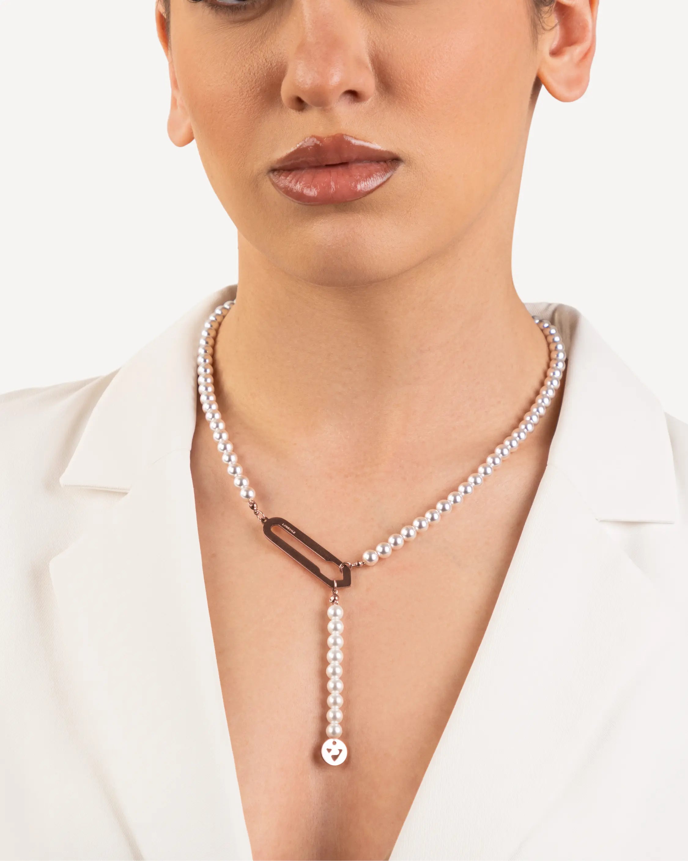 Éclat Gouttes – Perlenhalskette in Roségold