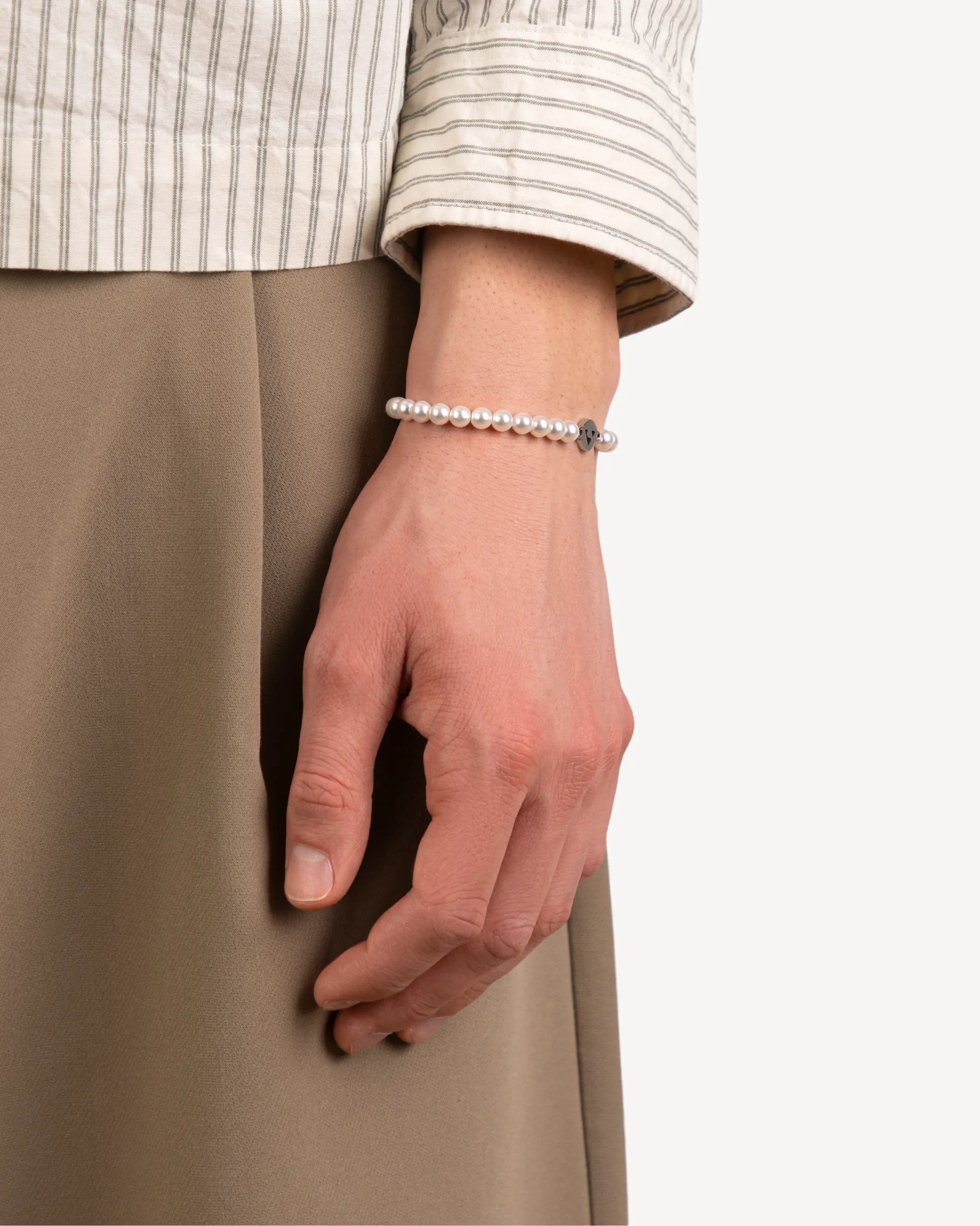 Éclat Lien  – Perlenarmband in Silber